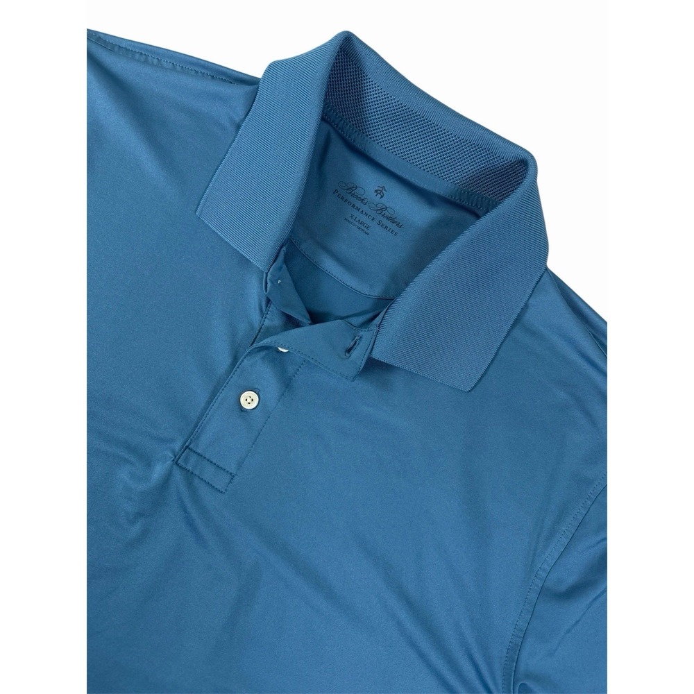 Brooks Brothers Performance Polo Shirt Blue Short Sleeve Men's XL Golf Stretch